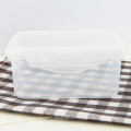 600ml Clear rectangular plastic container with lid